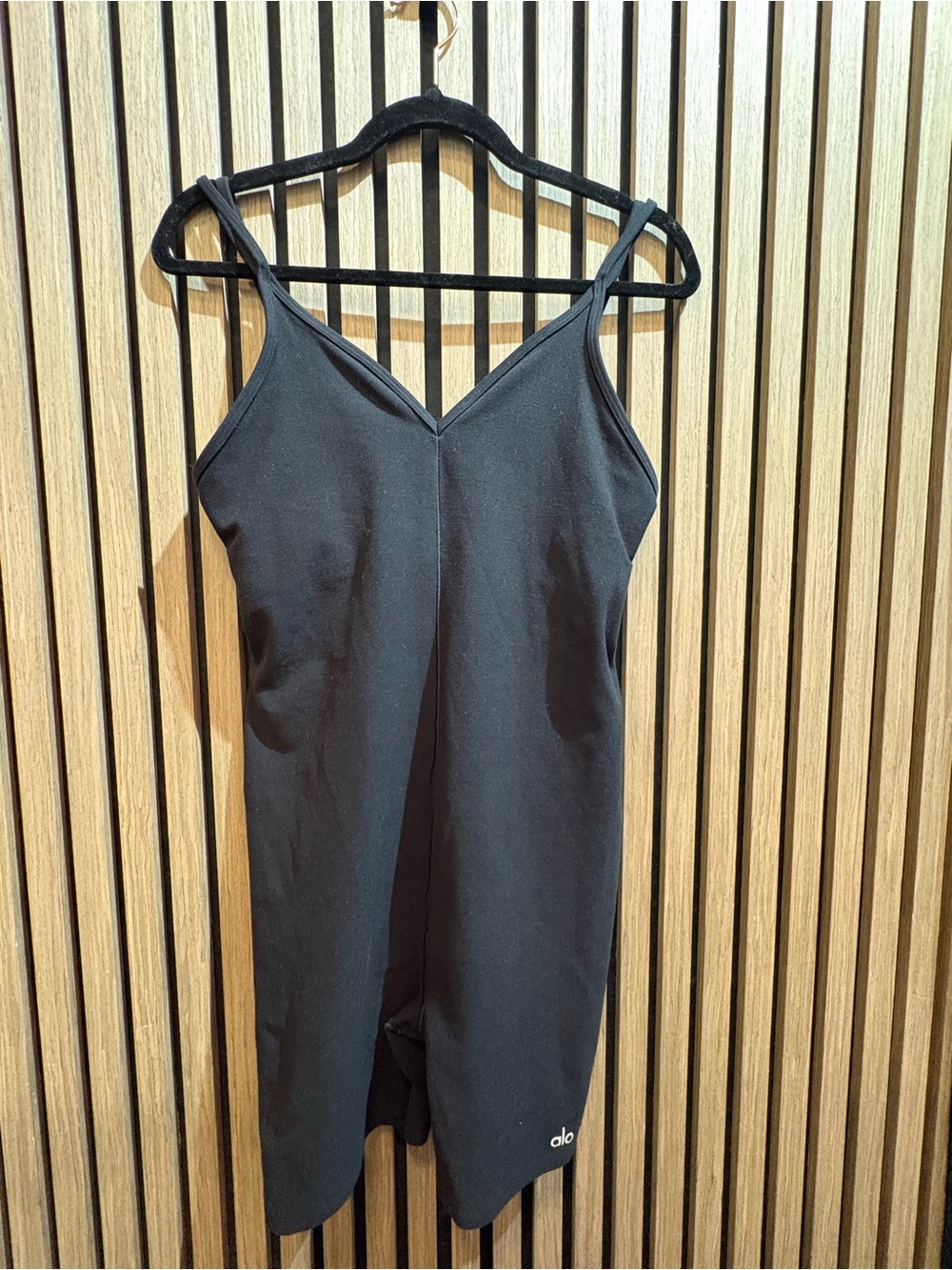 ALO Yoga Black V-Neck Active Romper